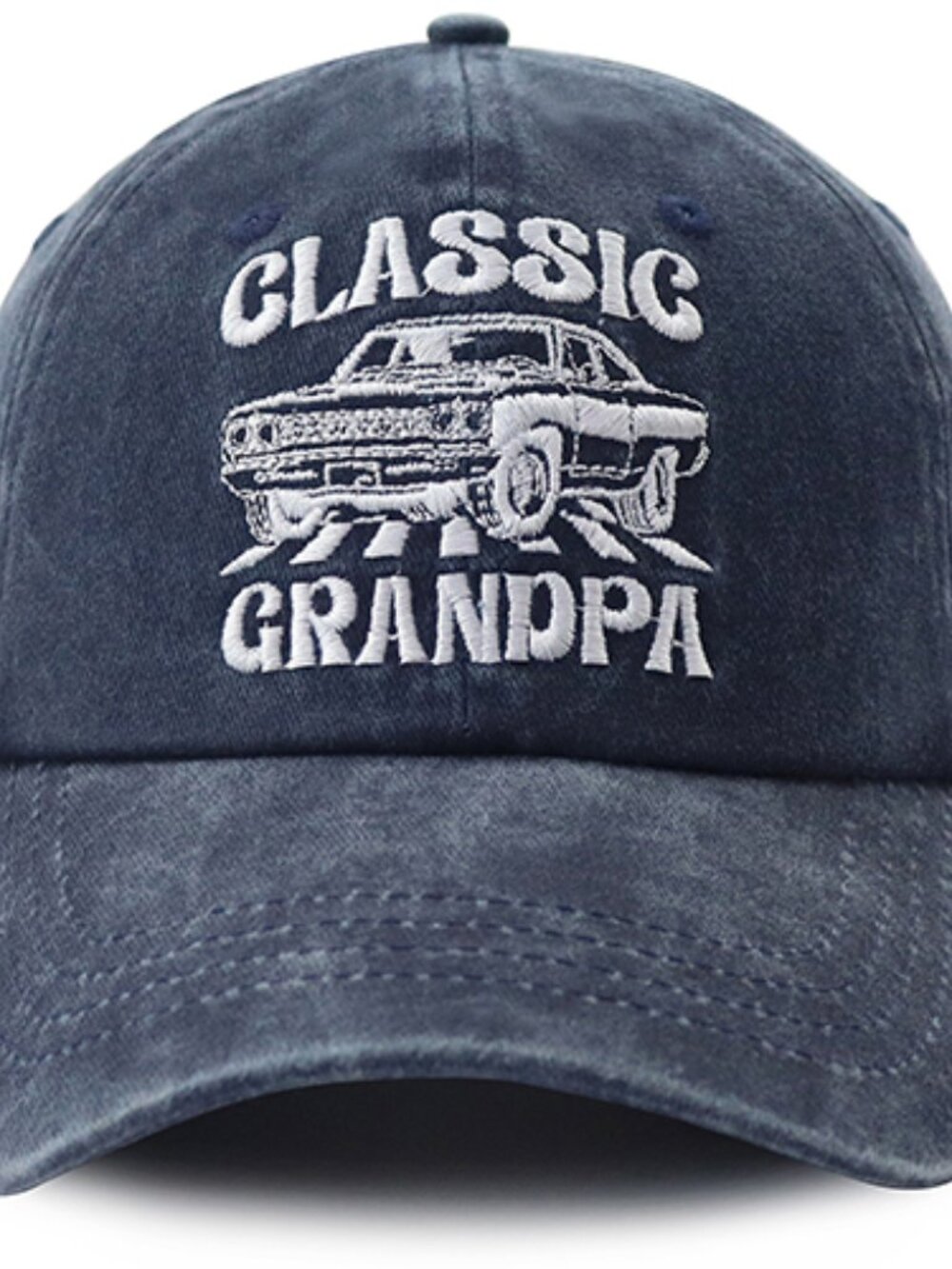 Navy Classic Grandpa Hat for Men, Adjustable Cotton Vintage Car Decor Grandpa